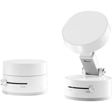 Adjustable Phone Stand with On/Off Switch, 360° Rotation, Foldable and Portable with Multipurpose Phone Holder for Car, Home, Office, Available in Black, White, Pink (White)