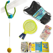 Vaikiškas žaidimas su kamuoliu, kabantis ant virvutės, reguliuojamo aukščio ir 2 lazdos - žaidimas, lavinantis rankų ir akių koordinaciją - mergaičių ir berniukų žaislas