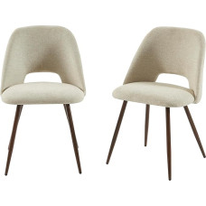 BAÏTA Elisabeth kėdės audinys smėlio spalvos ąžuolo efekto kojelės 2 vnt.