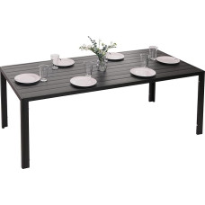 Mendler HWC-N40 Aliuminio valgomojo stalas Bistro stalas Sodo stalas Balkono stalas, atsparus oro sąlygoms 180 x 80 cm Antracitas