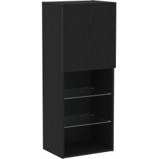 vidaXL Juodo ąžuolo modernus pramogų centras Reguliuojamos stiklinės lentynos Daug vietos saugojimui Stilingas dizainas Idealiai tinka organizuoti gyvenamajame kambaryje Vitrina TV stovas Šiuolaikiniai baldai