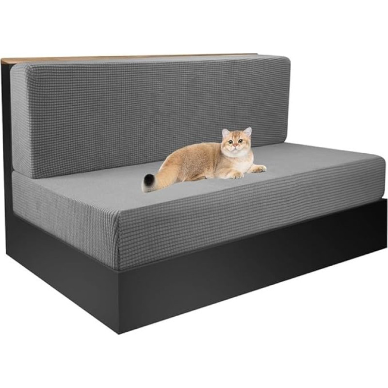 Įtempimo RV Dinette Cabin pagalvėlės apima Tempiamas Camper sėdynės kėdės dangtelis atlošo dangtelis RV Camper automobilio suolelio dangtelis Loveseat Sofa Slipcover baldų apsauga (spalva : šviesiai pilka, dydis : 2 rinkiniai)