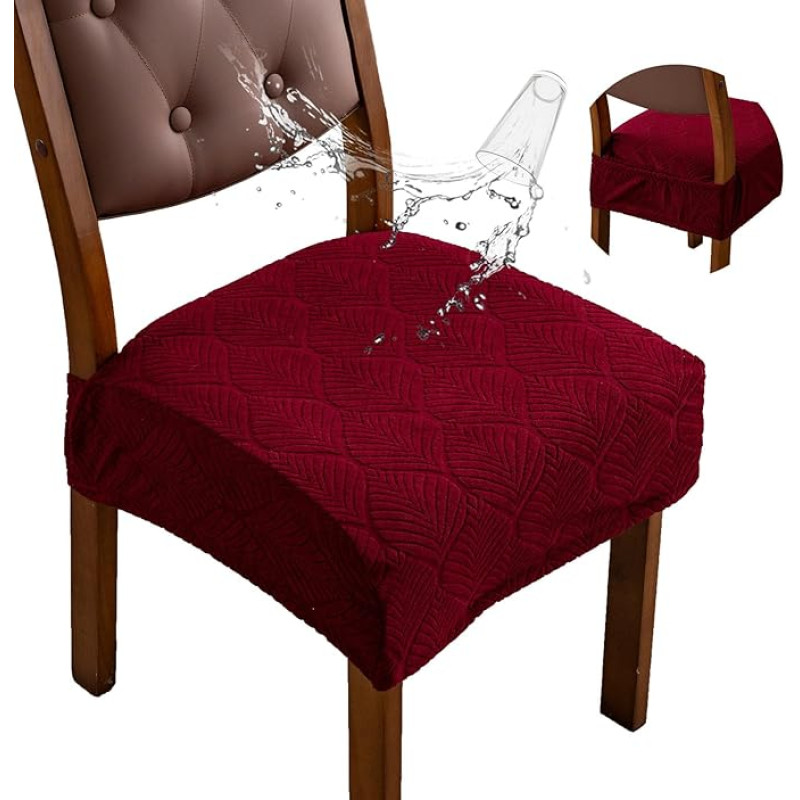 Nuimamas skalbiamas valgomojo kėdės sėdynės dangteliai 6 tempimo žakardo kėdės sėdynės pagalvėlės apsauginis dangtelis Slipcovers Atgal dangteliai