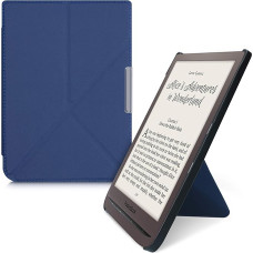 kwmobile dėklas, suderinamas su Pocketbook InkPad 3/3 Pro/Color/Vivlio InkPad 3 Case - Dirbtinės odos dėklas - apsauginis e. skaityklės dėklas - viršelis tamsiai mėlynas