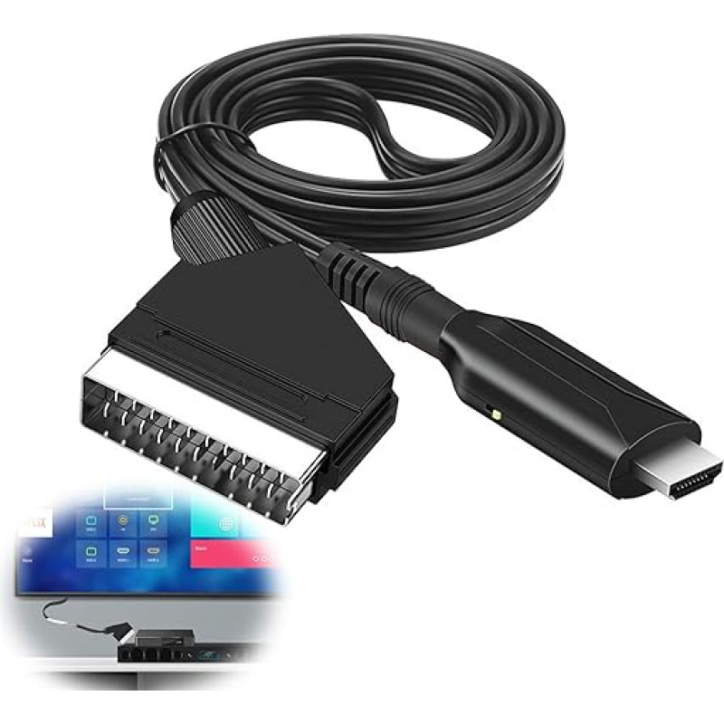 Nizirioo Scart HDMI kabelis: HDMI adapteris su HDMI kabeliu ir 