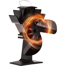 Tomersun Ofenventilator mit 3 Blättern Kaminventilator, Ventilator für Kaminofen, wärmebetrieben, für Holzofen, Kaminventilator ohne Strom