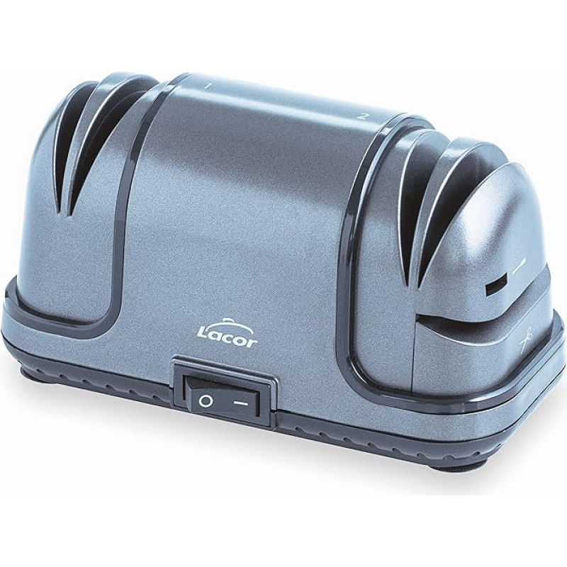 Lacor - 69341 - Elektrinis peilių galąstuvas TitanPRO, idealiai tinka žirklėms arba šlifuokliui, stambaus ir smulkaus aštrumo, metalinė apdaila