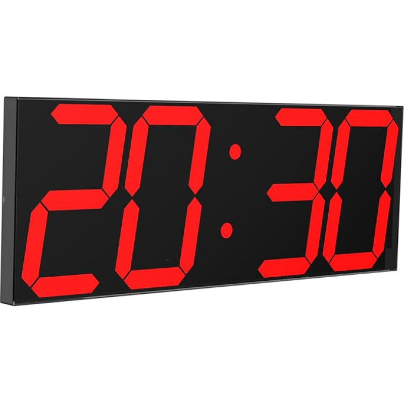 Wall Clock CHKOSDA with Countdown Function, 15.2 cm LCD Digital, Automatic Brightness Adjustment, Remote Control, Large Calendar for Home, Bedroom, Office