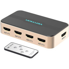 HDMI jungiklis VENTION 4K aliumininis HDMI jungiklis 5 in 1 Out UHD HDMI skirstytuvas su nuotolinio valdymo pulteliu, HDMI jungiklis palaiko 4K 3D HDR Fire TV Stick UHDTV PS5/4/3 Xbox DVD Blu-Ray