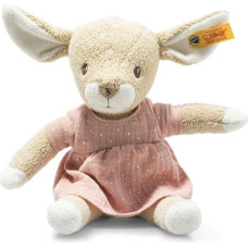 Steiff GOTS Raja Deer Cuddly Toy, Cute Soft Toy, Boys, Girls & Babies from 0 Months, Plush Toy 26 cm, Pink, 242434