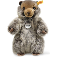 Steiff Burri Marmot Cuddly Toy, Cute Stuffed Toy with Plastic Eyes, Children, Boys & Girls, Soft Toy 26 cm, Light Brown, 084133