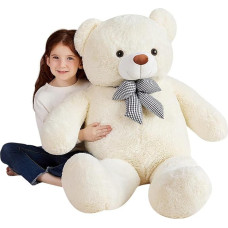 EARTHSOUND Large Teddy Bear Cuddly Toy, Giant Soft Toy, Large Plush Toy, Large Teddy Bear, Jumbo Plush Stuffed Toys, Gift for Children (120 cm, White)