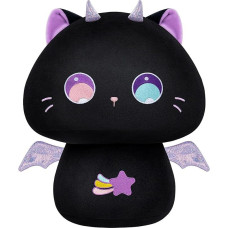 Mewaii 36 cm Kawaii Cuddly Toy, Purple Cat with Big Eyes, Mushroom-Shaped Stuffed Toy, Throw Cushion, Plush Cushion, Stuffed Toy, Gift for Children from 3 Years