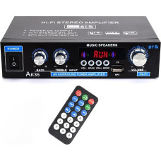 WOOPKER AK35 HiFi Amplifier, Bluetooth 5.0 Mini Amplifier HiFi Stereo Home Cinema Stereo AV Receiver Treble and Bass with USB/RCA/MIC/FM