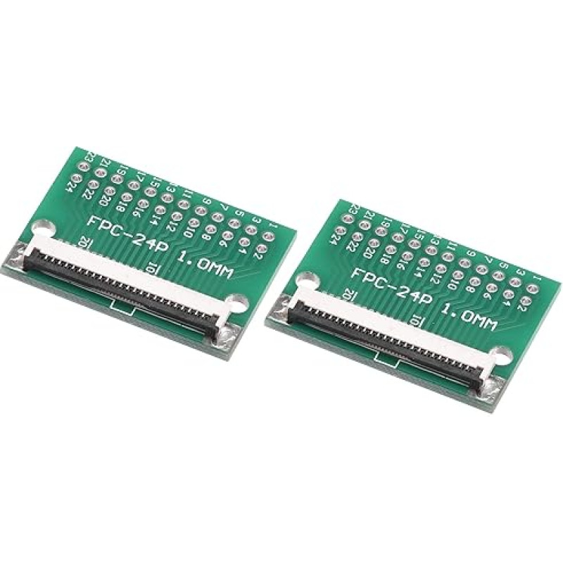 sourcing map FPC FFC Converter Board 24P 1.0mm to Female Side Back 0.5mm to DIP 2.54mm for LCD 3D Printer DVD TV Laptop Audio Pack of 2