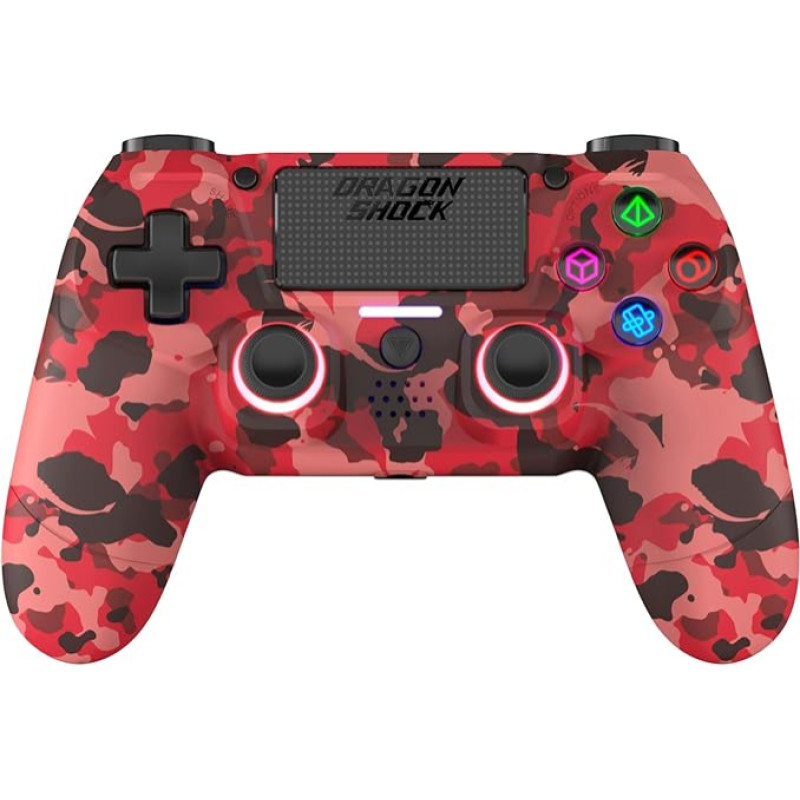 DragonShock - Mizar Wireless Bluetooth Controller for PS4, PC and Mobile, Red Camo