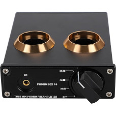 ASHATA Phono Preamplifier, Power Amplifier, Phono Box, P4 mm, Gold-Plated Connectors, Audio Stereo Amp, Stylish Appearance, HiFi Amplifier, HiFi Speaker