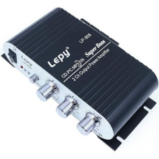 Fasizi LP-808 Portable 12V MiNi HiFi Amplifier with 3A Power Supply for Home Car Phone - Black