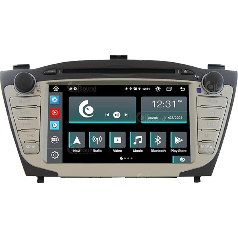 Personalised Car Radio for Hyundai IX35 with Standard Radio Socket Android GPS Bluetooth WiFi USB DAB+ Touchscreen 7 Inch 8Core Carplay Android Car