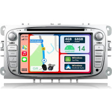 YUN YUNTX Android 10 Car Radio for Ford Mondeo/C-max/Galaxy-4G+64G [Built-in CarPlay/Android Car/DSP/GPS] - Free 4-LED Camera & Mic Support DAB/Steering Wheel Control/MirrorLink/360 Camera