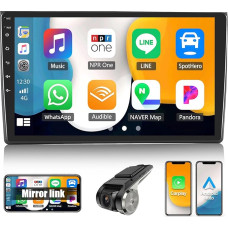 SIXWIN 2+64G Android 13 Carplay Android Car Radio with HiFi Sound for Audi A4 S4 RS4 8E B6 B7 (2000-2009), HD 9 Inch Touchscreen with GPS WiFi BT USB FM RDS Radio + AHD Rear View Camera + DVR