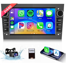 Hodozzy Carplay Car Radio for Opel Astra Meriva Zafira with Navi/WiFi, 7 Inch Opel Car Radio Bluetooth with Android Car/EQ/Mirror Link/FM/RDS/SWC/USB + Reversing Camera, Grey