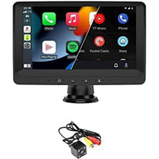 Wireless Carplay and Android Car Stereo 7 Inch FM that Supports Bluetooth SWC USB Mirror Link for Android/iOS LED Camera