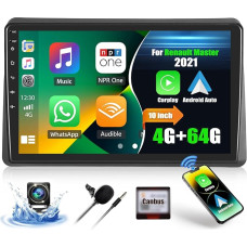 4G + 64G CAMECHO Android 13 Car Radio for Renault Master 2021 with Navigation Carplay Android Car, 10 Inch