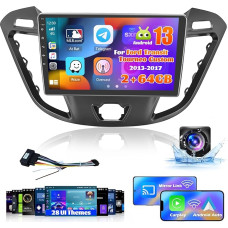 Inefala 2 + 64G Android CarPlay Radio for Ford Transit Tourneo Custom 2013-2017, 9 Inch Touchscreen with Wireless CarPlay and Android Car, Support GPS Navigation Link Mirror BT RDS WiFi