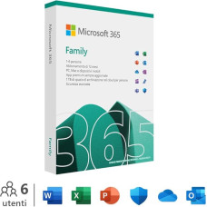 Microsoft 365 Family | 12 Monate, bis zu 6 Nutzer | Word, Excel, PowerPoint | 1TB OneDrive Cloudspeicher | PCs/Macs & mobile Geräte | Italienisch Box