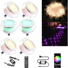 LED Recessed Ground Lights for Outdoor Use, DC 12 V, 1 W, 45 mm in Diameter, Set of 10