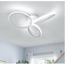 LED Deckenleuchte Modern, 34W 3825LM Oval Deckenlampe LED Weiß Acryl, Energieeffiziente Deckenbeleuchtung für Schlafzimmer Wohnzimmer Esszimmer Küche Flur, 6500K Kaltweißes Licht, 52CM