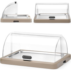 Hendi Cooling buffet display case with roll-top lid Duo UNIQ - beige