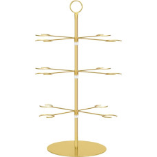 Gėrimų bokštas, kokteilių medžio stovas, metalinis kokteilių medis, 12 stiklinių vyno taurių laikiklis kokteiliams, martiniui, šampanui (didelis auksinis dydis)