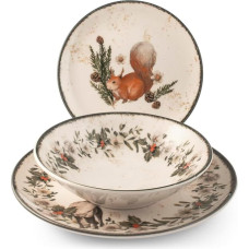 H&H Servizio Tavola Natalizio 18 pecių girlianda iš akmens masės indų