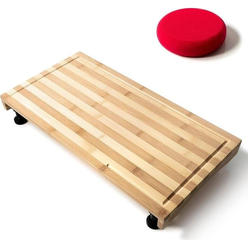 IRSTBL - Bambuko viryklės dangtis ir pjaustymo lenta su reguliuojamomis kojelėmis