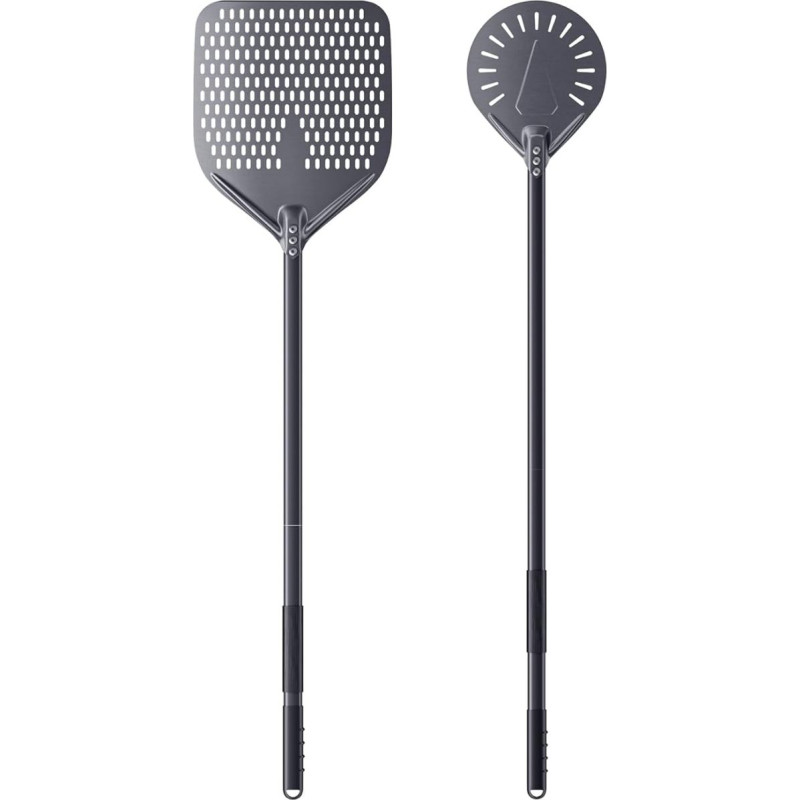 2 perforuotų picos plėvelių rinkinys, iš kietai anodizuoto aliuminio, 30 cm stačiakampio formos ir 23 cm apvalios formos, iš viso 120 cm