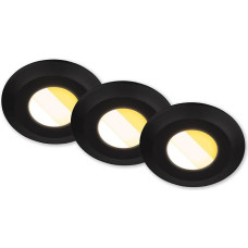 BRILONER - Set of 3 LED Bathroom Recessed Spotlights, 230 V, Housing 50% Recycled, Colour Temperature Change, Dimmable, IP44, Ra90, LED Spotlight, Flat, Ceiling, Recessed Lights, Bathroom, 68 mm, 90 x