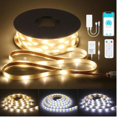 ALITOVE 20 m derinama balta LED juosta Vandeniui atspari 24 V CCT LED juostų rinkinys Dimmable 2700 K - 6500 K LED juostų šviesa su RF nuotolinio valdymo programėlės valdymu lauko / vidaus apšvietimo projektui