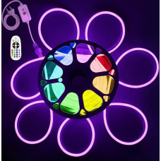 ALITOVE RGB Neon LED Strip 20 m LED Strip 230 V Direct Connection with Remote Control Colour Changing 80 LEDs/m Light Strip Outdoor Waterproof for Commercial Garden Pool Party Home Decoration (No App)