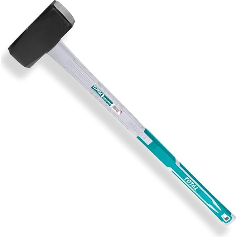 Total Tools - Mūrininko plaktukas | 5 kg ir 900 mm ilgio | Idealiai tinka statyboms | Didelis atsparumas smūgiams | Kvadratinė galvutė iš kaltinio anglinio plieno | Stiklo pluošto rankena