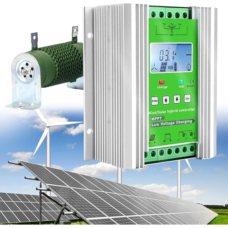 6000W-8000W vėjo saulės hibridinis reguliatorius, DC12V 24V 48V vėjo saulės hibridinis reguliatorius MPPT Boost įkrovos reguliatorius ličio rūgšties keitikliui, saulės ir vėjo, 12V