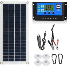 60 W Solarpanel-Set, komplett, Dual-USB, mit Controller, Solarzellen for Auto, Yacht, Wohnmobil, Boot, Handy, Ladegerät Hocheffizient Stabil(Kit-20A Controller)