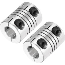 išteklių žemėlapis Flexible Wellenkupplung, 6 bis 8 mm, 20 mm Länge, 15 Durchmesser, Klemmwellenkupplung, Aluminiumlegierung, Gelenkverbinder, Schrittmotor-Kupplung für 3D-Drucker, CNC-Maschinen