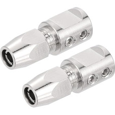 sourcing map Flex Spannzangen-Kupplung, CNC-Edelstahl, mit 5 mm Motorwelle und 4 mm Flexwelle, flexible Kupplung, Motorwellen-Schließfach für DIY-RC-Boot, positiv, 2 Stück