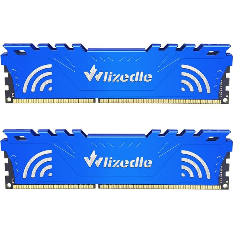 DDR3 darbalaukio atmintis RAM 16GB rinkinys (2x8GB) 1600MHz CL11 UDIMM, PC atmintis PC3-12800 240-Pin 1.5V Non-ECC 2Rx8 kompiuterio atminties atnaujinimas skaičiuotuvams, mėlyna