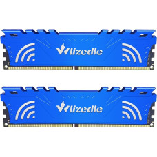 DDR4 2666MHz stalinių kompiuterių atmintis RAM 32GB rinkinys (2x16GB) CL19 UDIMM, PC atmintis PC4-21300 288-Pin 1.2V Non-ECC kompiuterio atminties atnaujinimas skaičiuotuvui, mėlyna