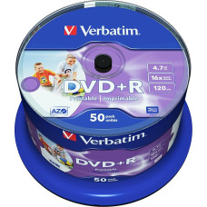 Verbatim 43512 4.7GB 16x Wide Inkjet Printable DVD+R - 50 Pack Spindle