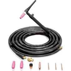 TIG Welding Torch WP-17V Lift TIG Torch for Stick MIG Welding Machines 3m Cable with 10-25mm² Quick Connector & 35-50mm² Adapter Includes Holster and Complete Accessory Kit