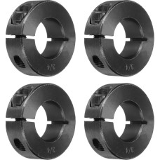 sourcing map Schaftmanschette 1,9 cm Bohrung, eingeteilter Karbonstahl, Klemmmanschette mit Stellschraube, schwarz, 4 Stück